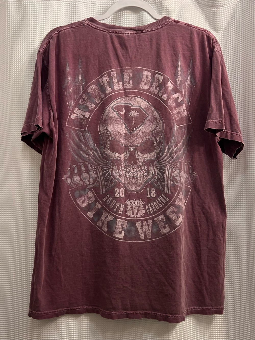 Purple mauve 2018 Myrtle Beach Bike Week Tee - Picture 2 of 4